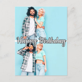 Moderne aangepaste sjabloon voor 2 foto's Gelukkig Briefkaart