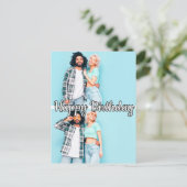 Moderne aangepaste sjabloon voor 2 foto's Gelukkig Briefkaart (Staand voorkant)