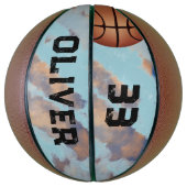 Moderne Aangepaste Speler Naam & Nummer Aandenken Basketbal (Verticaal)