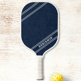 Moderne aangepaste spelersnaam witte strepen donke pickleball paddle