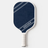 Moderne aangepaste spelersnaam witte strepen donke pickleball paddle (Achterkant)
