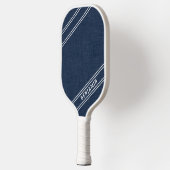 Moderne aangepaste spelersnaam witte strepen donke pickleball paddle (Links)