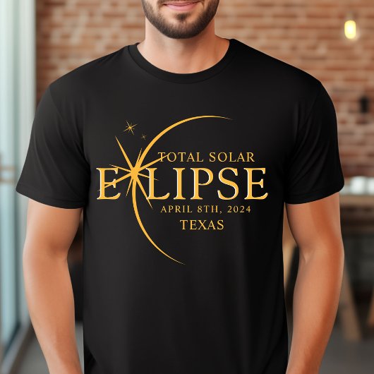 Moderne aangepaste staat 2024 Texas totale zonsver T-shirt