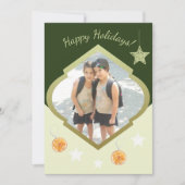 Moderne aangepaste sterren en Oranje Waterverf fot Feestdagenkaart (Voorkant)