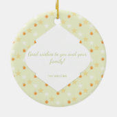 Moderne aangepaste sterren en Oranje Waterverf fot Keramisch Ornament (Achterkant)