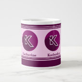 Moderne aangepaste stijlvolle naam Monogram Letter Grote Koffiekop (Voorkant)