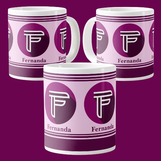 Moderne aangepaste stijlvolle naam Monogram Letter Grote Koffiekop