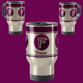 Moderne aangepaste stijlvolle naam Monogram Letter Reisbeker