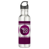 Moderne aangepaste stijlvolle naam Monogram Letter Waterfles (Voorkant)