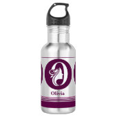 Moderne aangepaste stijlvolle naam Monogram Letter Waterfles (Voorkant)