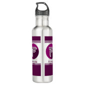 Moderne aangepaste stijlvolle naam Monogram Letter Waterfles (Achterkant)