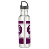 Moderne aangepaste stijlvolle naam Monogram Letter Waterfles (Achterkant)