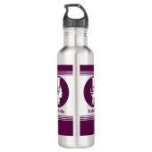 Moderne aangepaste stijlvolle naam Monogram Letter Waterfles (Achterkant)