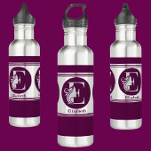 Moderne aangepaste stijlvolle naam Monogram Letter Waterfles