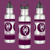 Moderne aangepaste stijlvolle naam Monogram Letter Waterfles