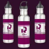 Moderne aangepaste stijlvolle naam Monogram Letter Waterfles