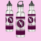 Moderne aangepaste stijlvolle naam Monogram Letter Waterfles