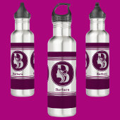 Moderne aangepaste stijlvolle naam Monogram Letter Waterfles