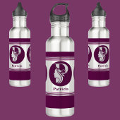 Moderne aangepaste stijlvolle naam Monogram Letter Waterfles