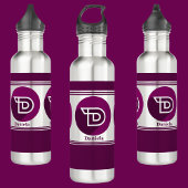 Moderne aangepaste stijlvolle naam Monogram Letter Waterfles