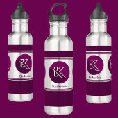 Moderne aangepaste stijlvolle naam Monogram Letter Waterfles