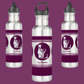 Moderne aangepaste stijlvolle naam Monogram Letter Waterfles