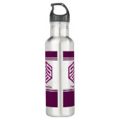 Moderne aangepaste stijlvolle naam Monogram Letter Waterfles (Achterkant)