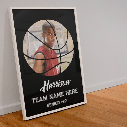 Moderne aangepaste teamfoto seniorklas basketbal poster