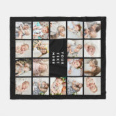 Moderne aangepaste tekst 18-foto collage fleece de (Voorkant (Horizontaal))