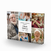 Moderne aangepaste tekst 5-foto collage Memorial Fotoblokken (Rechts)