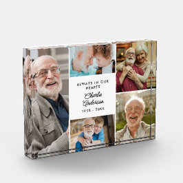 Moderne aangepaste tekst 5-foto collage Memorial Fotoblokken