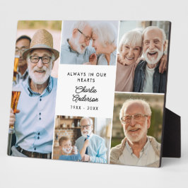 Moderne aangepaste tekst 5-foto collage Memorial Fotoplaat