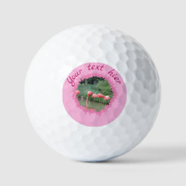 Moderne aangepaste tekst en foto op roze patroon golfballen