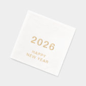 Moderne aangepaste tekst Gelukkig Nieuwjaar 2026 P Folie Servetten (Links)