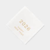 Moderne aangepaste tekst Gelukkig Nieuwjaar 2026 P Folie Servetten (Rechts)