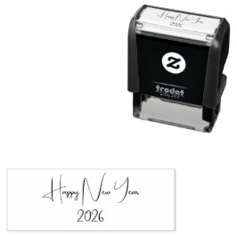 Moderne aangepaste tekst Gelukkig Nieuwjaar Zelfinktende Stempel