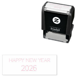 Moderne aangepaste tekst Gelukkig Nieuwjaar Zelfinktende Stempel