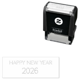 Moderne aangepaste tekst Gelukkig Nieuwjaar Zelfinktende Stempel