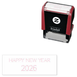Moderne Aangepaste Tekst Gelukkig Nieuwjaar Zelfinktende Stempel