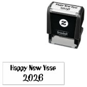 Moderne aangepaste tekst Gelukkig Nieuwjaar Zelfinktende Stempel (In situ)