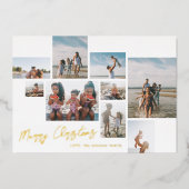 Moderne aangepaste tekst Goud Vrolijk Kerstmis Col Folie Feestdagenkaart (Voorkant)