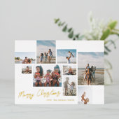 Moderne aangepaste tekst Goud Vrolijk Kerstmis Col Folie Feestdagenkaart (Staand Voorkant)