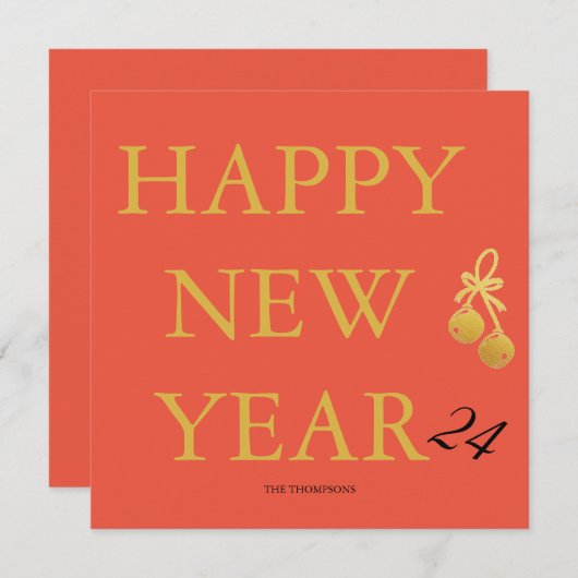 Moderne aangepaste tekst Happy New Years Editable  Feestdagenkaart (Voorkant / Achterkant)