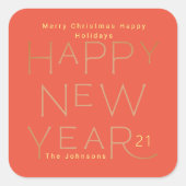 Moderne aangepaste tekst Happy New Years Editable  Vierkante Sticker (Voorkant)