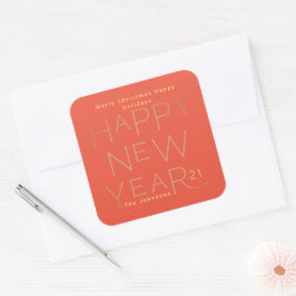 Moderne aangepaste tekst Happy New Years Editable  Vierkante Sticker