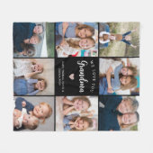 Moderne aangepaste tekst oma 8-foto collage fleece deken (Voorkant (Horizontaal))