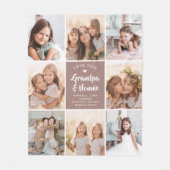 Moderne AANGEPASTE TEKST Opa Nonnie Fotocollage Fleece Deken (Voorkant)