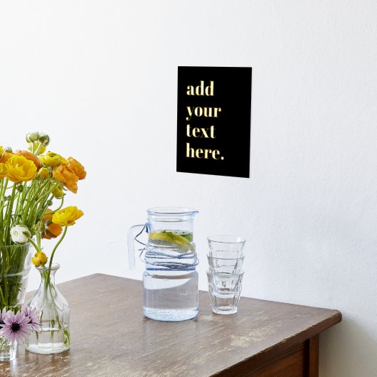 Moderne aangepaste tekst zwart folie afdrukken (Laag (Keuken))