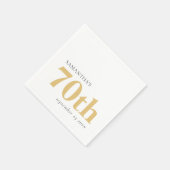 Moderne aangepaste tekst zwart goud 70e naam Datum Servet (Hoek)