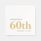 Moderne aangepaste tekst zwarte gouden 60e naam Da Servet (Voorkant)